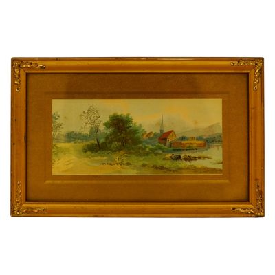American School Landscape Warercolor Painting