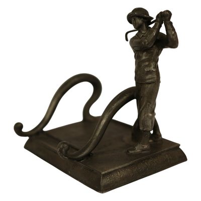 Meriden Co. Figural Metal Golf Pipe Rest & Ashtray