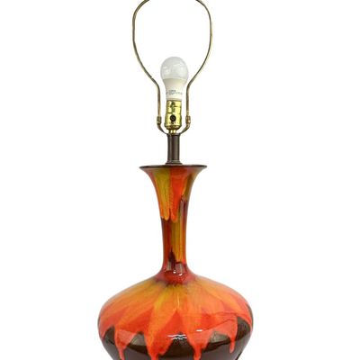Sale Photo Thumbnail #145: MCM Volcanic Drip Glaze Ceramic Table Lamp