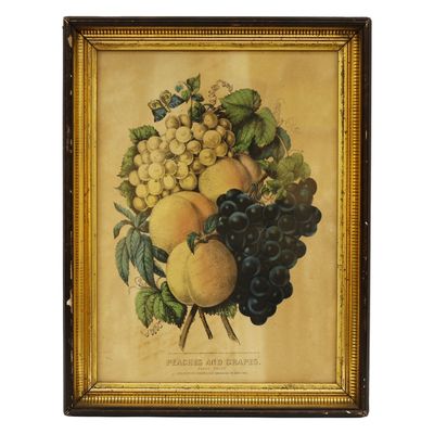 Currier & Ives "Peaches and Grapes" Lithograph