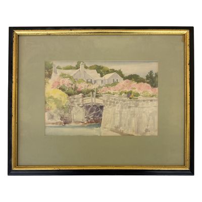 Adolph Treidler - Somerset Bridge Watercolor Litho