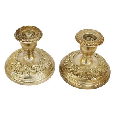 Sale Photo Thumbnail #147: S. Kirk & Son Sterling Rose Repousse Candlesticks