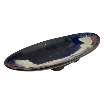 Signed MCM Studio Art Pottery Abstract Platter