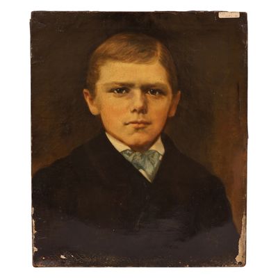 George F Fuller - 19th C Portrait of Son