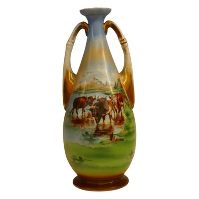 Victoria Austria Porcelain Pastoral Vase