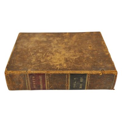 Sale Photo Thumbnail #159: 1834 "Scott's Commentary" Vol. V Leather Bible
