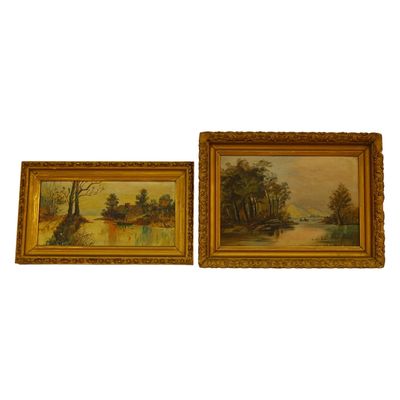 19th C Hudson River School Landscape Pair