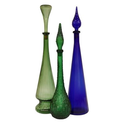Sale Photo Thumbnail #126: Mid-Century Modern Italian Empoli Glass Decanters