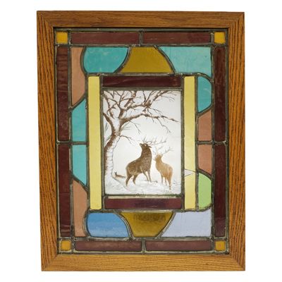 Arts & Crafts Style Stained Glass Wildlife Art