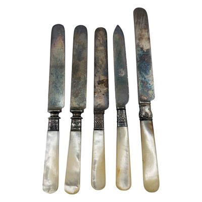 Victorian A & D S Mother-of-Pearl Dessert Knives