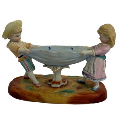Sale Photo Thumbnail #106: Antique German Bisque Porcelain Figural Bowl