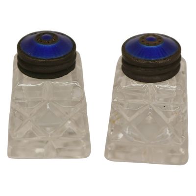 Sale Photo Thumbnail #132: Norwegian Enamel on Sterling Salt & Pepper Shakers