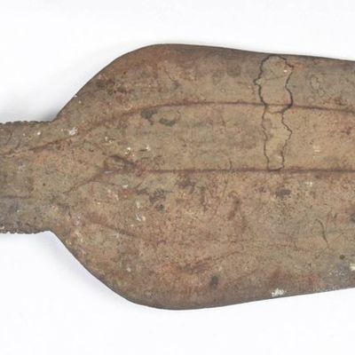 Central African Forged Iron and Copper Alloy Short Sword