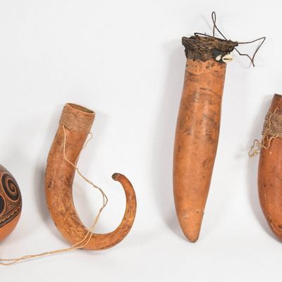 4 New Guinea Highlands Gourd Artifacts