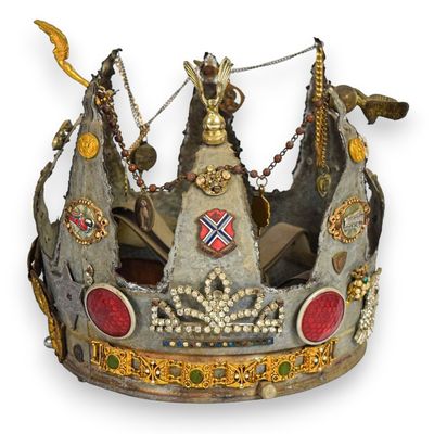 American Folk Art Metal Assemblage Crown Gifted to Peter Benchley