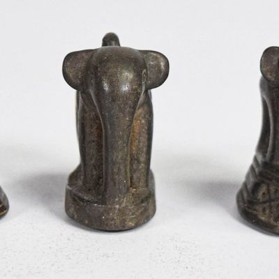 5 Southeast Asian Cast Bronze Elephant and Cobra Weights