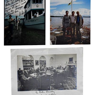 3 Lyndon B. Johnson and Al Gore Photographs Inscribed to Peter Benchley