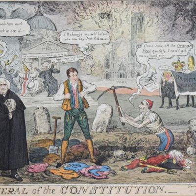 Robert Cruickshank Etching Funeral of the Constitution