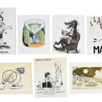 7 Jaws Illustrations and Cartoons for Peter Benchley Including Arnold Roth and Tony Auth