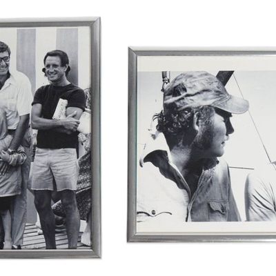 2 Jaws Production Stills Featuring Peter Benchley and Cast