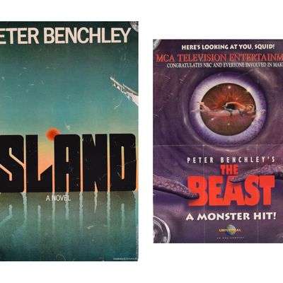 2 Peter Benchley Paper Ephemera Items Including Island Poster and Beast Ad