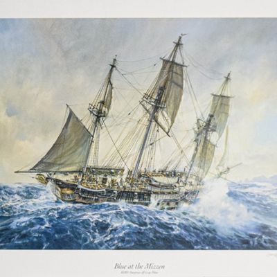 Geoff Hunt Offset Lithograph Blue at the Mizzen
