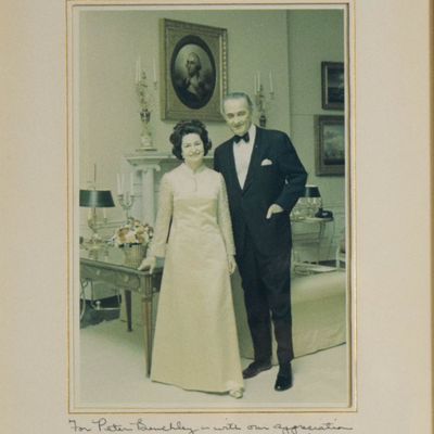 Lyndon B. Johnson and Lady Bird Johnson Signed Photograph, Inscribed to Peter Benchley