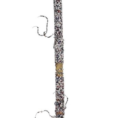 Plains Sioux Style Beaded Stone War Club