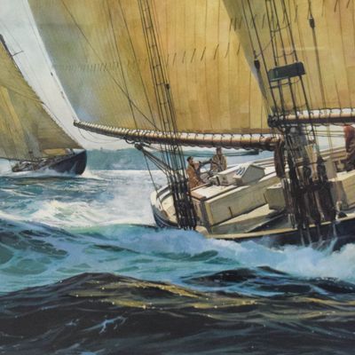 Thomas Hoyne Offset Lithograph Race of the Elsies