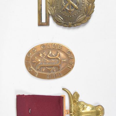 Isaac & Co. Confederate States Navy Belt Buckle and 2 Commemorative Medals