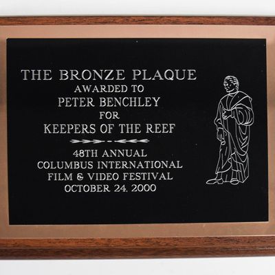 Peter Benchley Keepers of the Reef Award Plaque