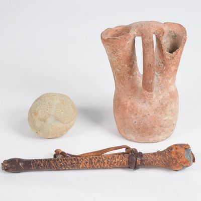 3 Antiquities and Ethnographic Objects Including Ceramic Multi-Spout Vessel