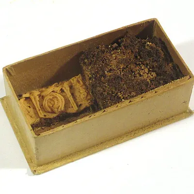 1910 Pillsbury family wedding cake slice, with invitation