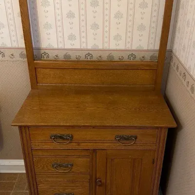 Antique Oak Wash Stand 
