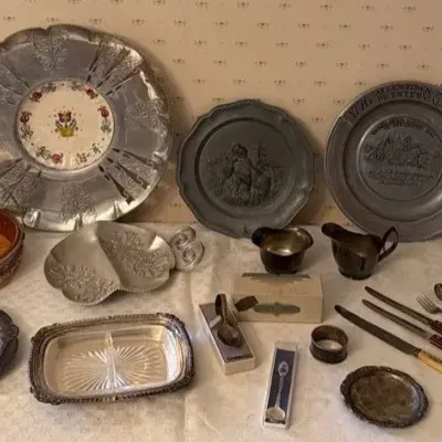 Lot Of Assorted Metal Decor And Servingware