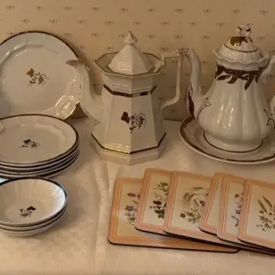 Ironstone, Milk Glass And Place Mats