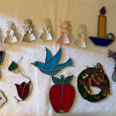 Glass Sun Catchers And Angel Ornaments 