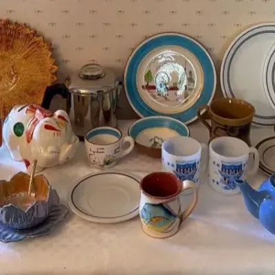 Vintage Teapots, Bethlehem Steel Mug And Other Collectables 