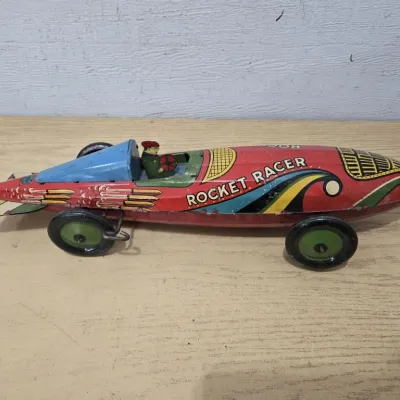 Sale Photo Thumbnail #64: Marx Rocket Racer Wind Up Metal