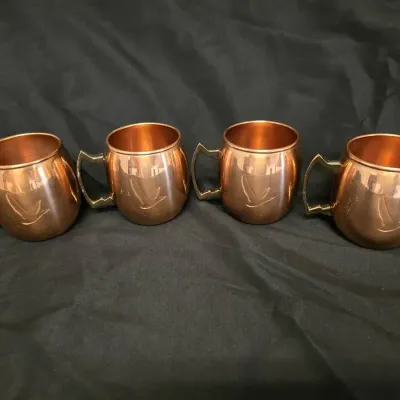 Copper Plated Mule Mugs set Of 4