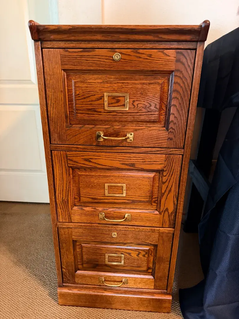 3 Drawer Oak Filing Cabinet 