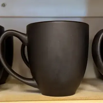 Set of 6 Matte Black Ceramic Coffee Mugs