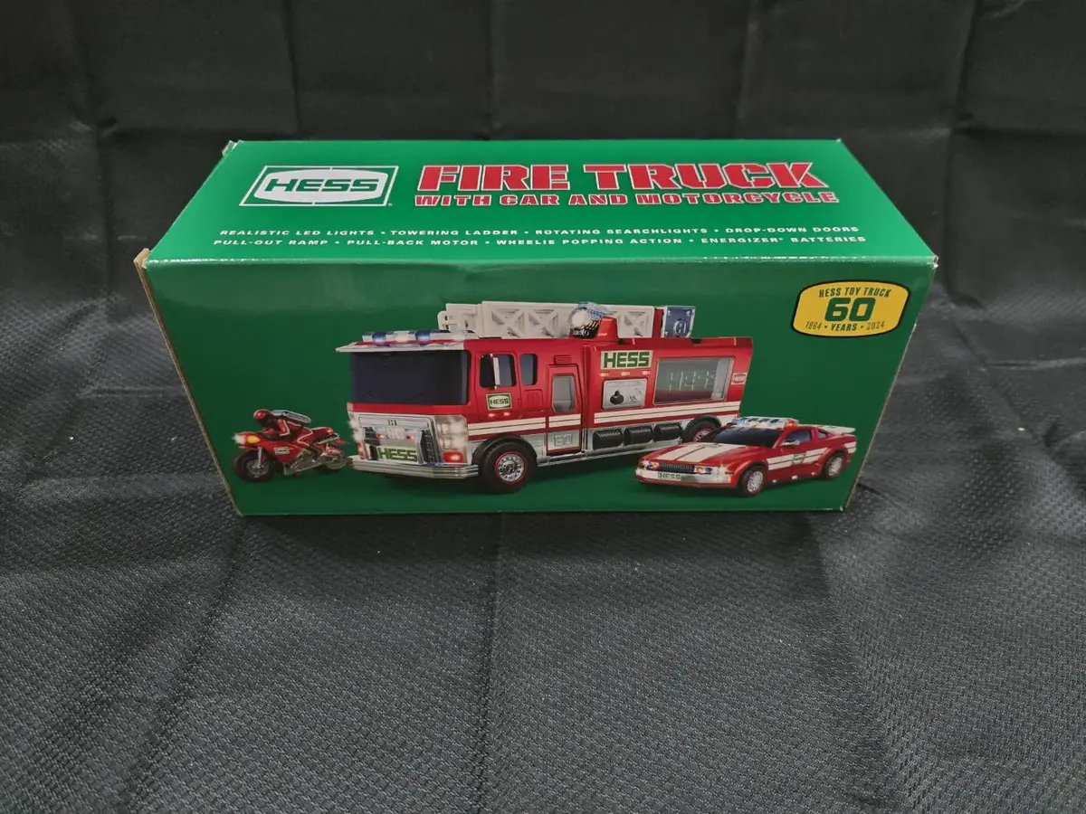 2024 Hess Toy Fire Truck with Car and Motorcycle (60th Anniversary Edition 1964–2024) 