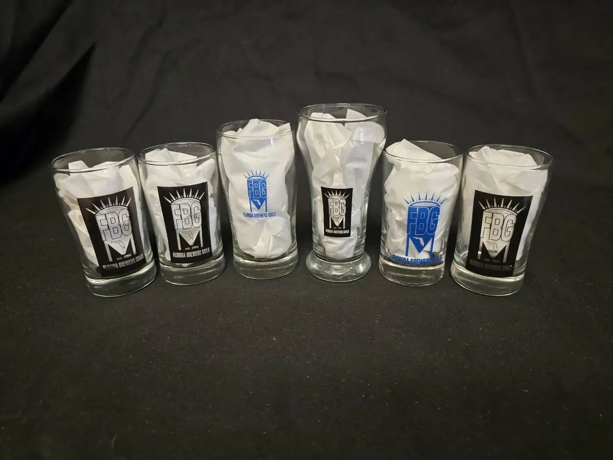 ​Set of 6 Florida Brewers Guild (FBG) Craft Beer Tasting & Taster Glasses / Tasters