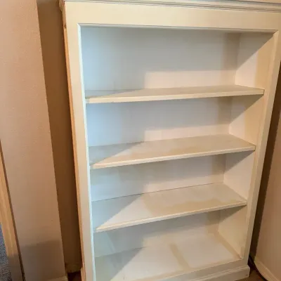 Off White Bookshelf 39”Wx10.5”Dx59”H