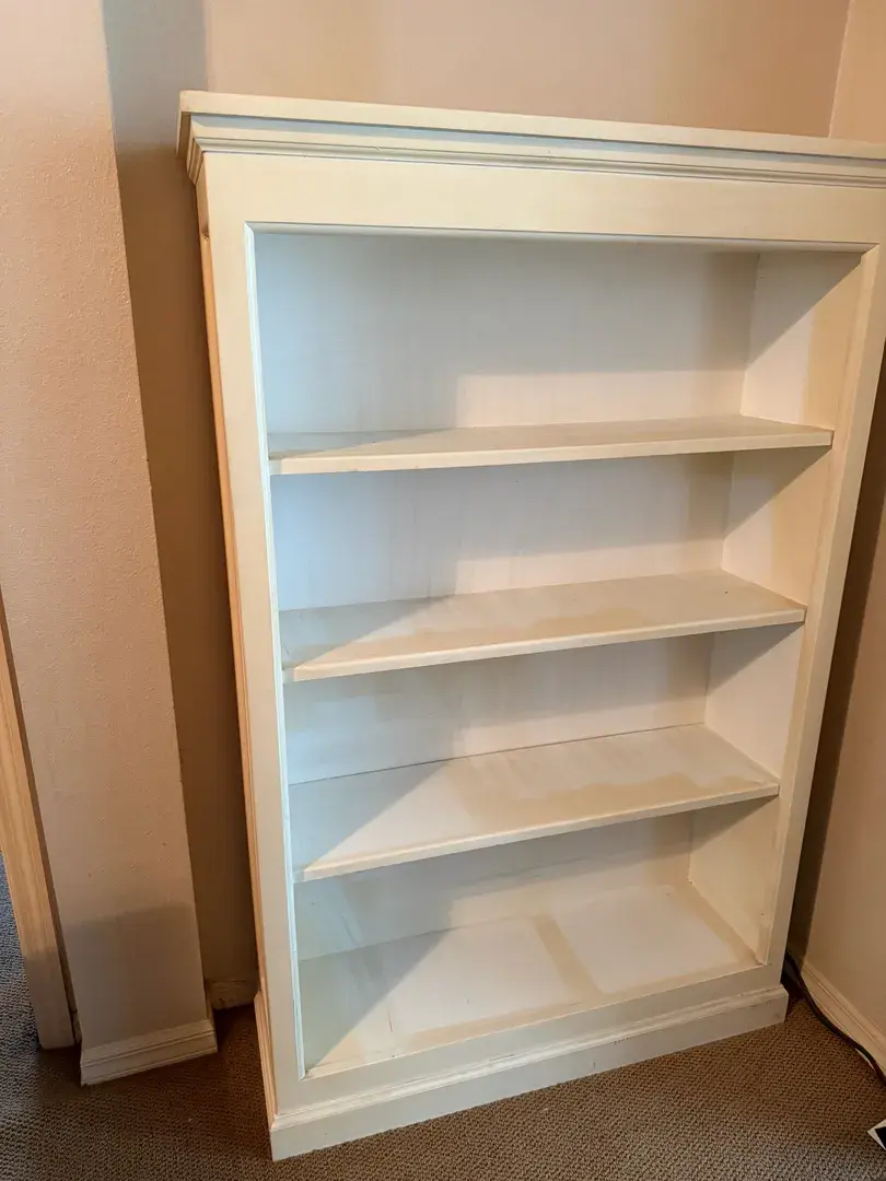 Off White Bookshelf 39”Wx10.5”Dx59”H