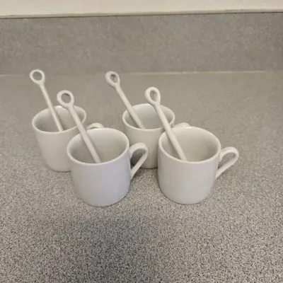 Set Of Four Espresso Cups With Spoons