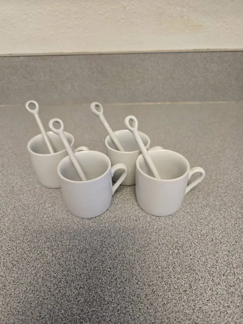 Set Of Four Espresso Cups With Spoons