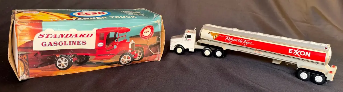 Vintage Exxon and Esso Promotional Toy Tanker Trucks