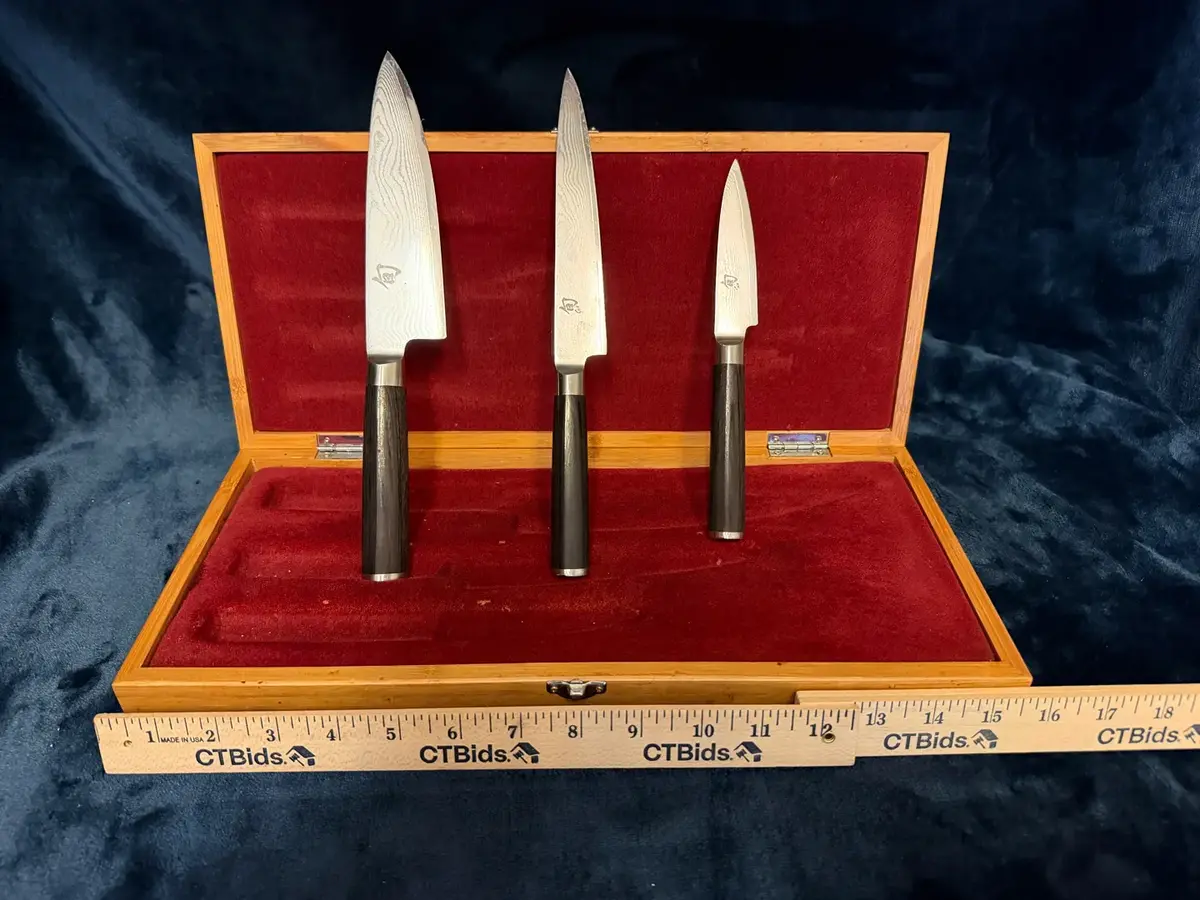 Shun Classic 3-Piece Knife Set - Mint Condition Damascus Japanese Chef Knives & Beautiful HOSHANHO  